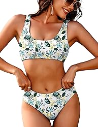 AI'MAGE Women Ribbed Bikini Sets Sporty Swimsuits