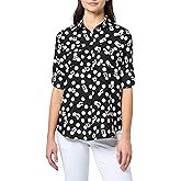 Karl Lagerfeld Womens Whimsical Fun Print Fashion Logo Blouse