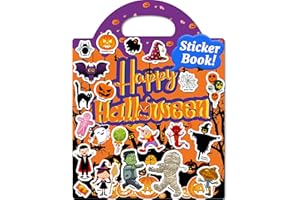 Benresive Halloween Reusable Sticker Book for Toddlers 2-4 Year, Travel Halloween Stickers for Kids, Waterproof Sticker Books for Toddlers 1-3, 38 Pcs Crafts Activities for Todddlers 1-3 2-4 3-5