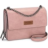 Wrangler Flap Crossbody Purse for Women Shoulder Bag Vintage Wallets with Chain Strap