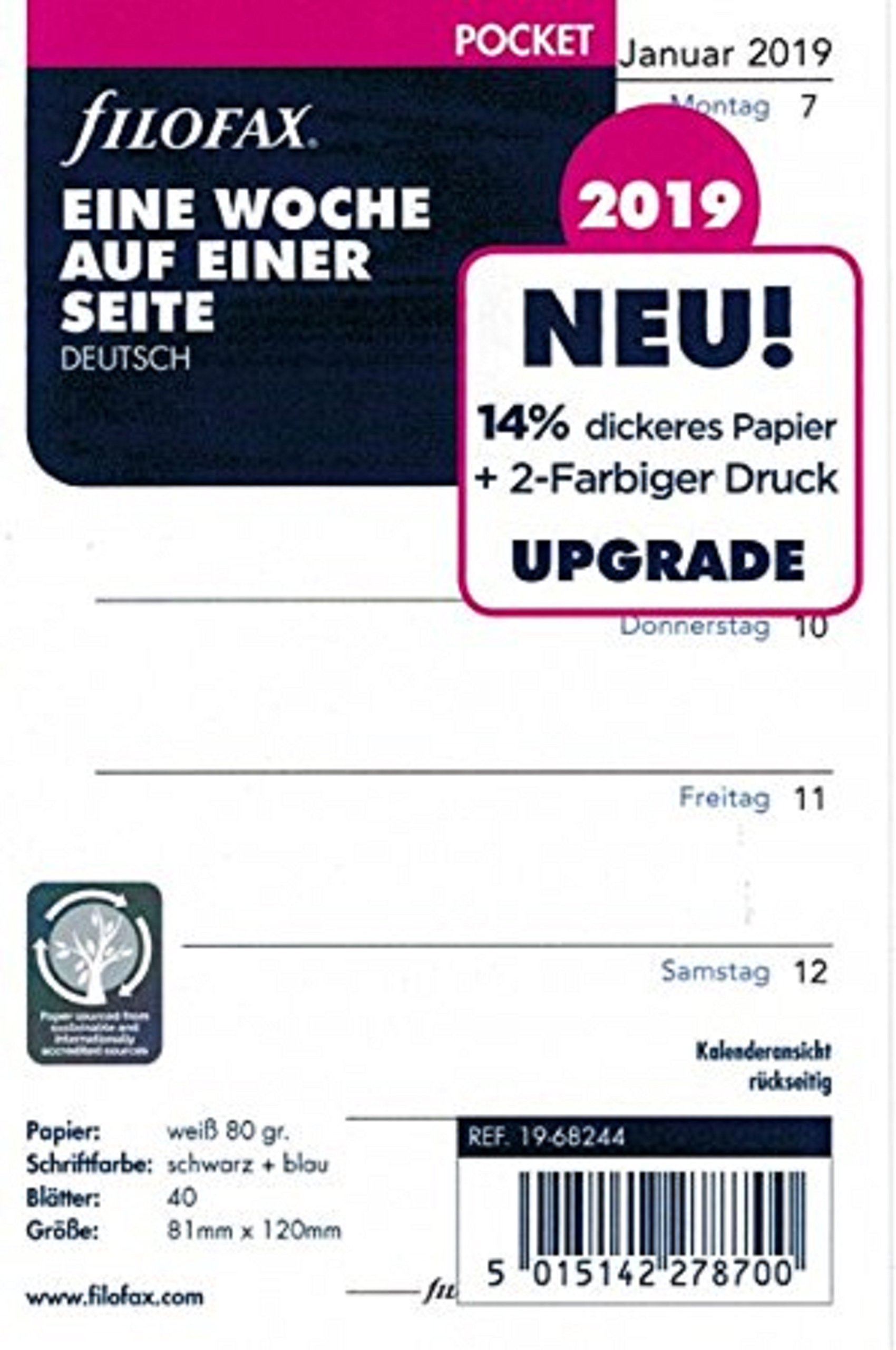 Filofax 000019 68244 Calendar