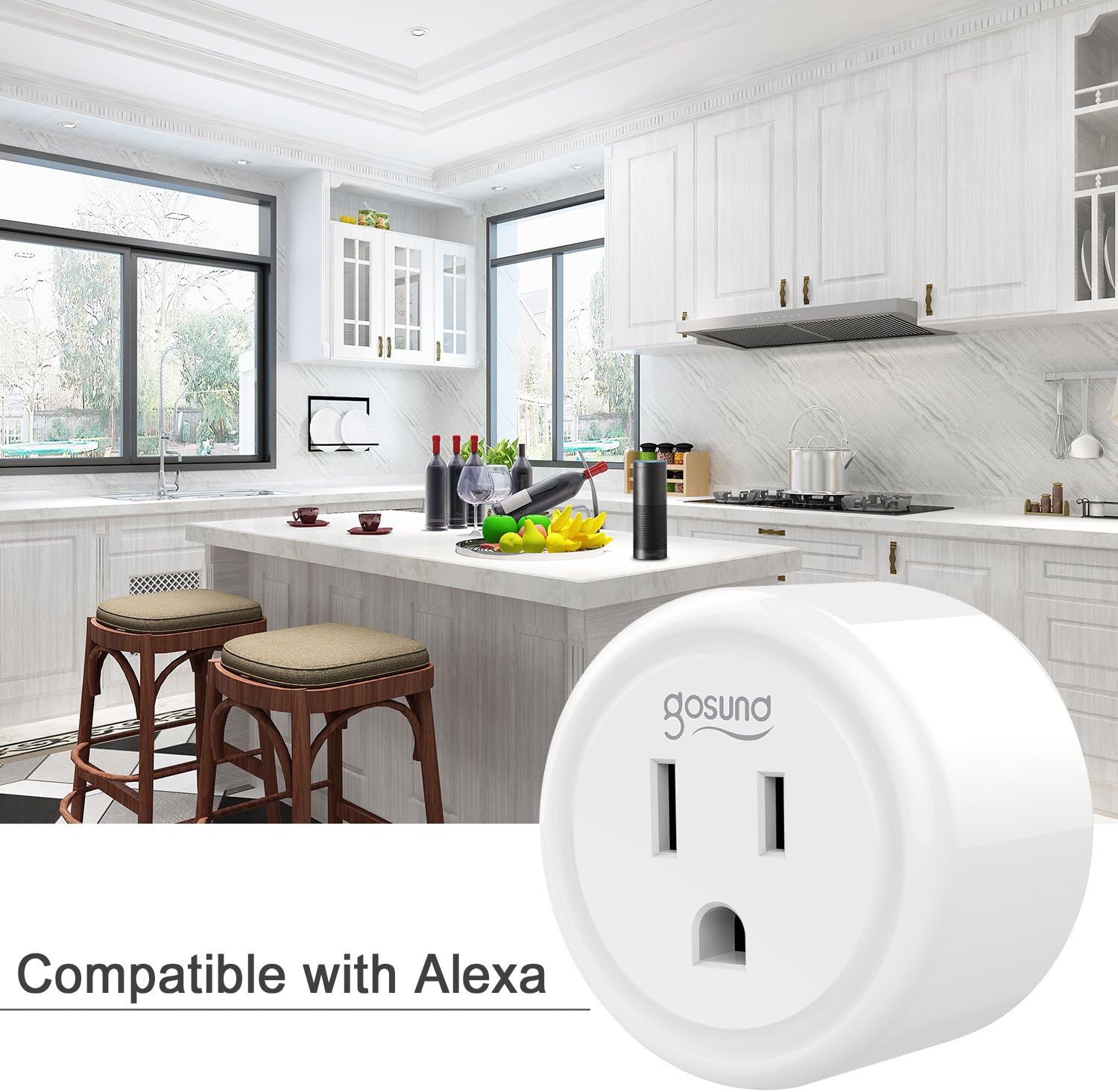 Mini Smart Plug Gosund WiFi Outlet Works with Alexa Google Assistant, No Hub Required, ETL and FCC Listed Only 2.4GHz WiFi Enabled Remote Control WiFi Smart Socket - - 