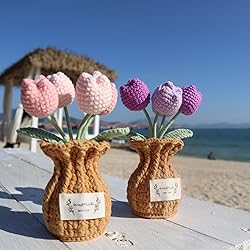 YOOJEE Crochet Flower Pot Thank You Crochet Gifts