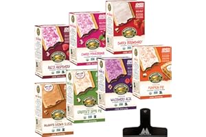 Nature's Path Frosted Toaster Pastry Variety Pack - 6 Pack - 11 Ounces Per Box - Cherry Pomegranate, Raspberry, Pumpkin Pie, Chocolate, Apple Pie, and Blueberry - With Mighty Merchandise Bag Clip