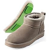 Mel&Syd 100% Australian Sheepskin Mini Boots with Arch Support Options - Warm Down to -40°F (-40°C) Thermal Ankle Booties - Waterproof Suede & Breathable Winter Shoes for Urban Commute & Office Wear