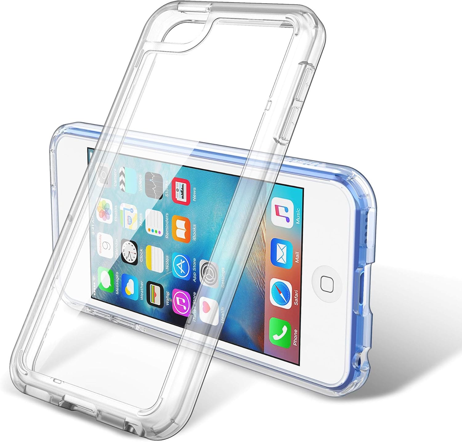 ULAK iPod Touch 7 Case, iPod Touch 6 5 Case with 2 Screen Protectors, Clear Slim Soft TPU Bumper Hard Case for Apple iPod Touch 5 / 6th / 7th Generation (Latest Model 2019 Released), Clear