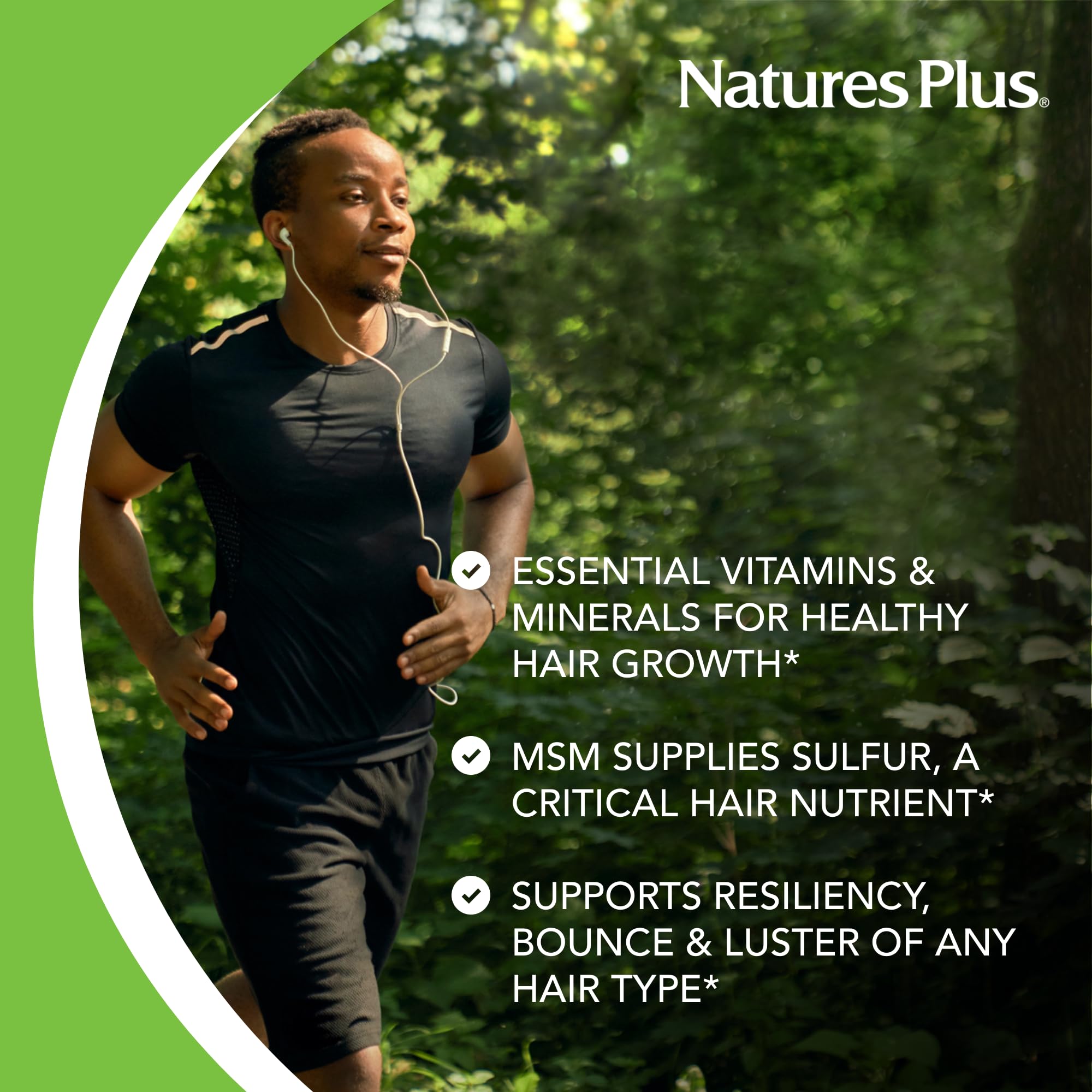 Natures Plus Ultra Hair, Sustained Release - 60 Vegetarian Tablets - Natural Hair Growth Supplement for Men & Women - Longer, Thicker Hair - Gluten-Free - 30 Servings
