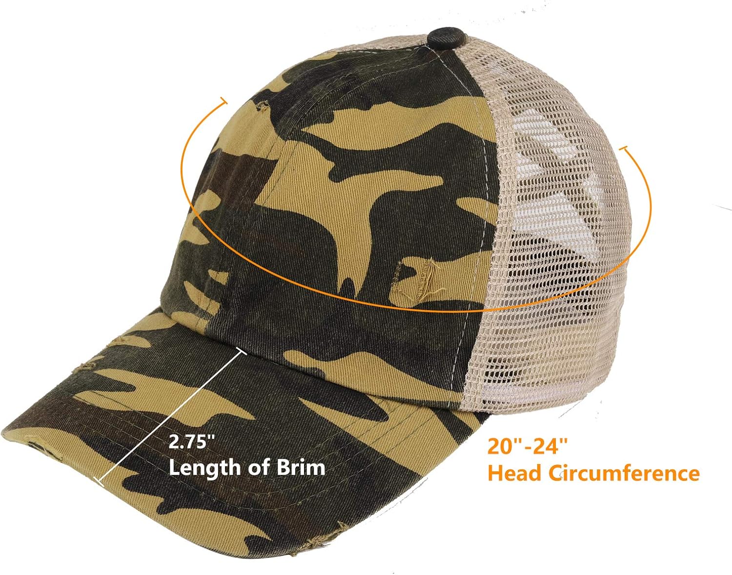 ZERDOCEAN Unisex Baseball Cap, Distressed Ponytail Messy Bun Criss Cross Baseball Hats Adjustable Washed Dad Hat Trucker Mesh Sun Hat Black at  Women’s Clothing store
