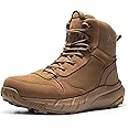 NORTIV 8 Men's Military Tactical Boot Lightweight Comfortable Boots for Work All Day Side Zipper Motorcycle Combat Hiking Boots 8 Inches Metrostrike