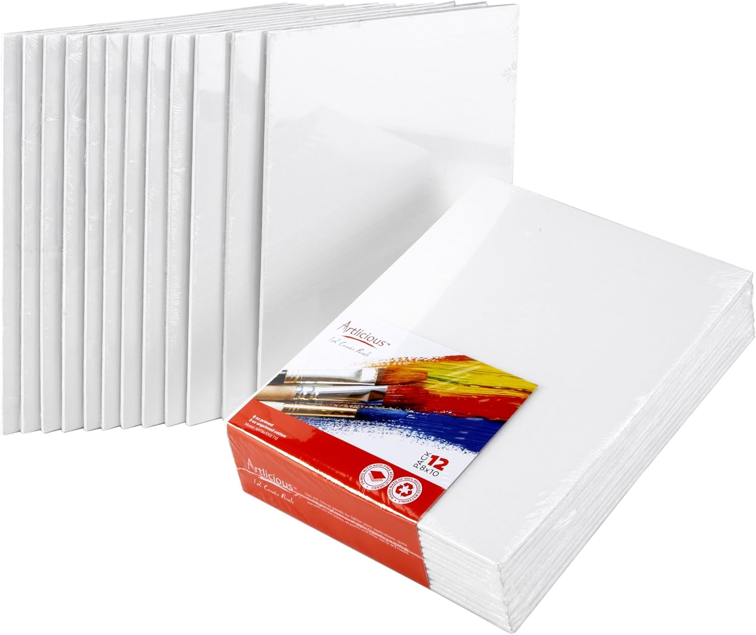 Artlicious - 30 Classroom Value Pack - 8x10 Primed Canvas Panel Boards