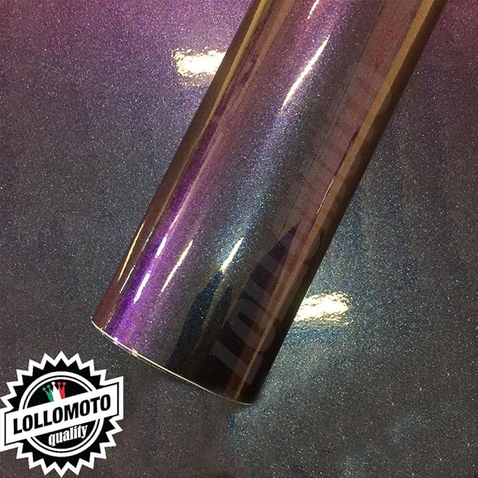 title=Blu Viola Iridescente Pellicola Adesiva Rivestimento Auto Car Wrapping- 76x100cm