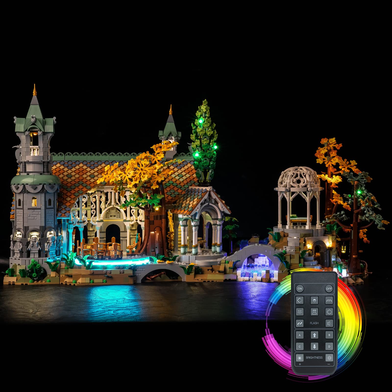 Light Kit for Lego 10316, Lighting Set for Lego 10316 Rivendell - Not Include Models, Just Light Set (Remote Control Version)