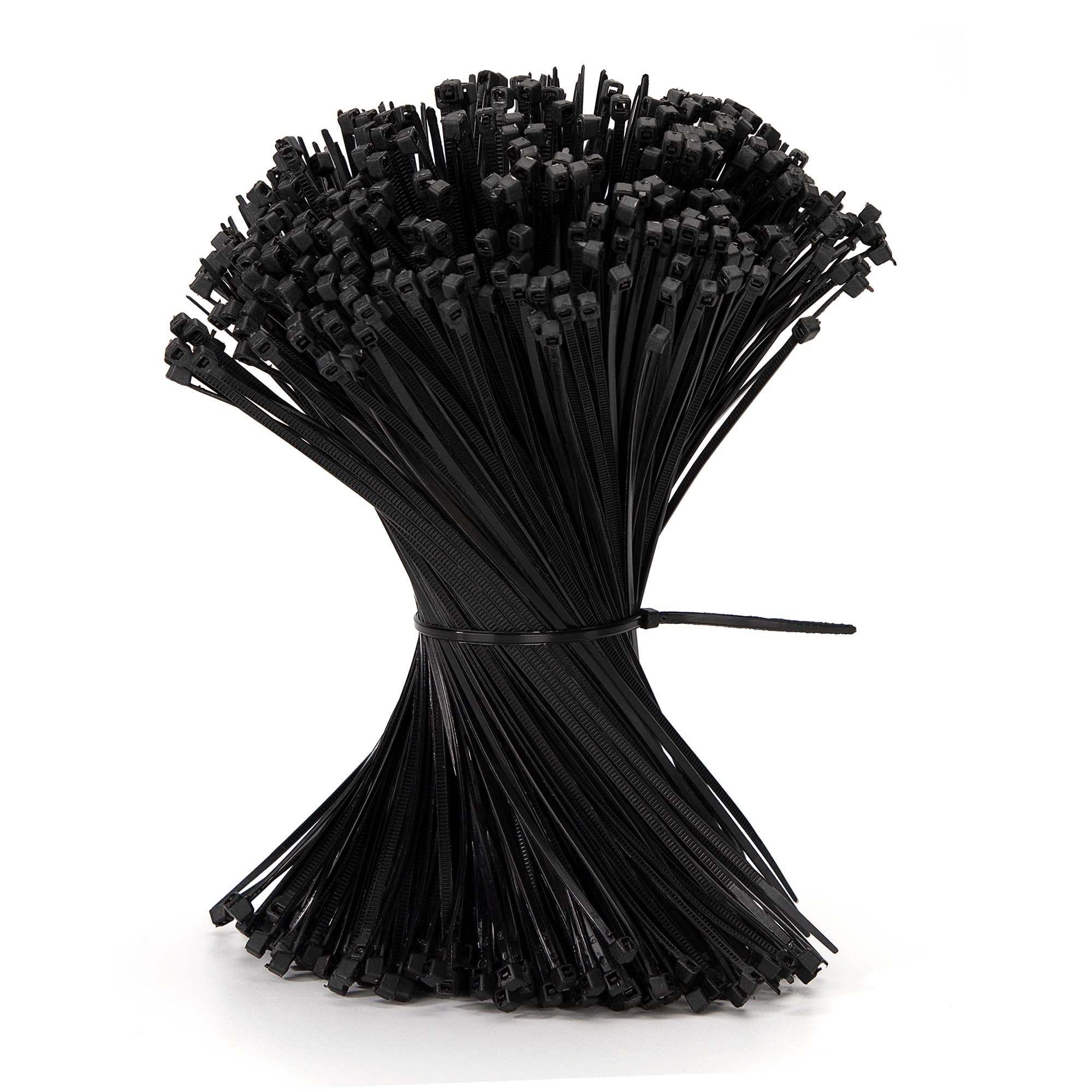 QIMEI-SHOP 500 Pack Cable Ties 200mm x 2.5mm Black Nylon Zip Tie Wrap Self Locking for DIY Home Office Garden Garage and Workshop — image 1