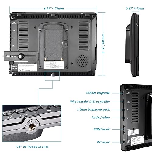 Neewer F100 7-inch 1280x800 IPS Screen Camera Field Monitor