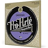 D'Addario Guitar Strings - Pro-Arte Classical Guitar Strings - EJ44C - Nylon Guitar Strings - Silver Plated Wrap, Composite Core, Clear Nylon Trebles - Extra-Hard Tension