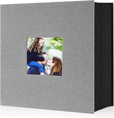 Benjia Photo Album 6x4 Slip In Linen Extra Large Capacity 1000 Pockets Grey