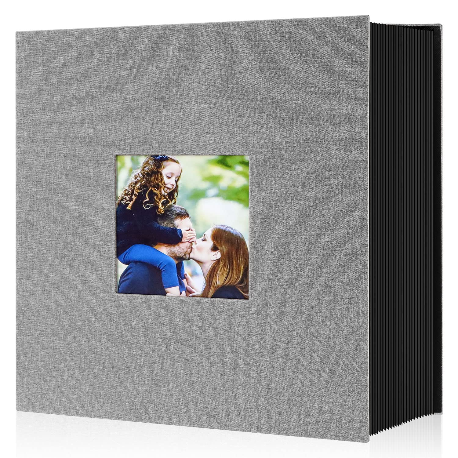 Benjia Photo Album 6x4 Slip in, Linen 600 Pockets Photo Albums Holds Landscape and Portrait 10x15cm Picture Grey