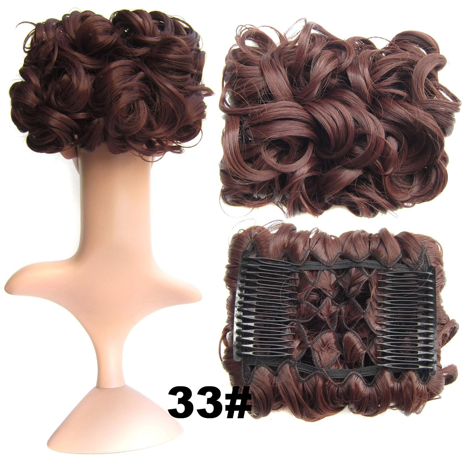 Buy Curly Ponytail Dish Hair Bun Extensions Hairpiece Chignon Wig
