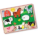Melissa & Doug Farm Wooden Chunky Puzzle (8 pcs) - Farm Animal Toys For Kids, Wooden Puzzles For Toddlers Ages 2+ - FSC-Certi