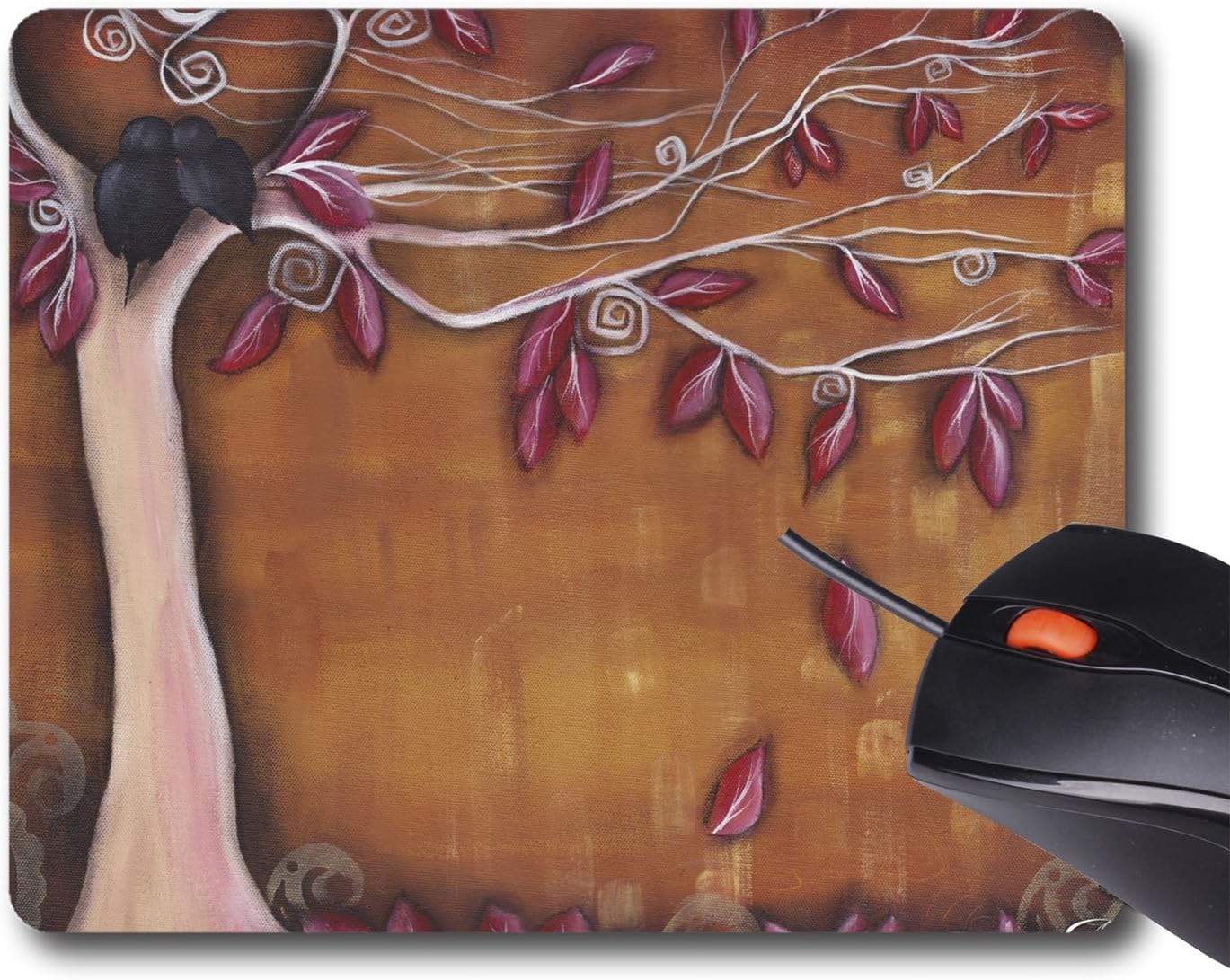 AOFFLY Abril Andrade - by Your Side Forever Painting Fallen Leaves Snuggle- Non-Slip Rubber Mousepad Gaming Mouse Pad