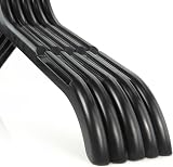 HANGERWORLD 20 Black Plastic Coat Hangers 43 cm for Knitwear Shirts view 4