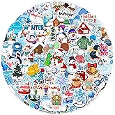 XZENTIRA, 103 PCS Winter Stickers for Kids, Snowflake Stickers for Water Bottles, Hello Winter Vinyl Waterproof Stickers for Laptop Skateboard Phone Penguin, Snowman Stickers for Kids Teens Girls