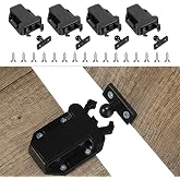 4Pack Push Latches for Cabinets, Push to Open Catch Lock,Safe Rebound Self-Locking Device Drawer Catch Push to Open Door Latch Cabinet Hardware for Cabinet Drawer Wardrobe Kitchen Door