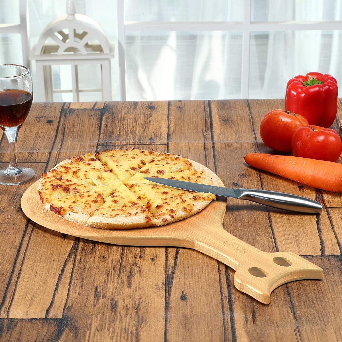 Pizza Peels, Pizza Peel, Pizza Peel Wood, Pizza Paddle, Pizza Peel 14 inch, Wooden Cutting Board, Pizza Stone for oven, Pizza Spatula, Bread, Cutting Fruit, Vegetables (14X8 Inch Cat): Kitchen & Dining