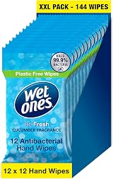 Wet Ones Be Fresh Plastic Free Antibacterial Pocket Wipes 144 wipes 12x12