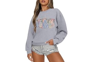 DUTUT Princess Sweatshirt Women Magic Kingdom Sweatshirt Embroidered Princess Shirts Graphic Crewneck Sweatshirts