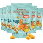 Amara Smoothie Melts - Mango Carrot - Organic Baby Snacks w/ Fruits & Veggies - Plant Based Yogurt Melts - Healthy Toddler Sn