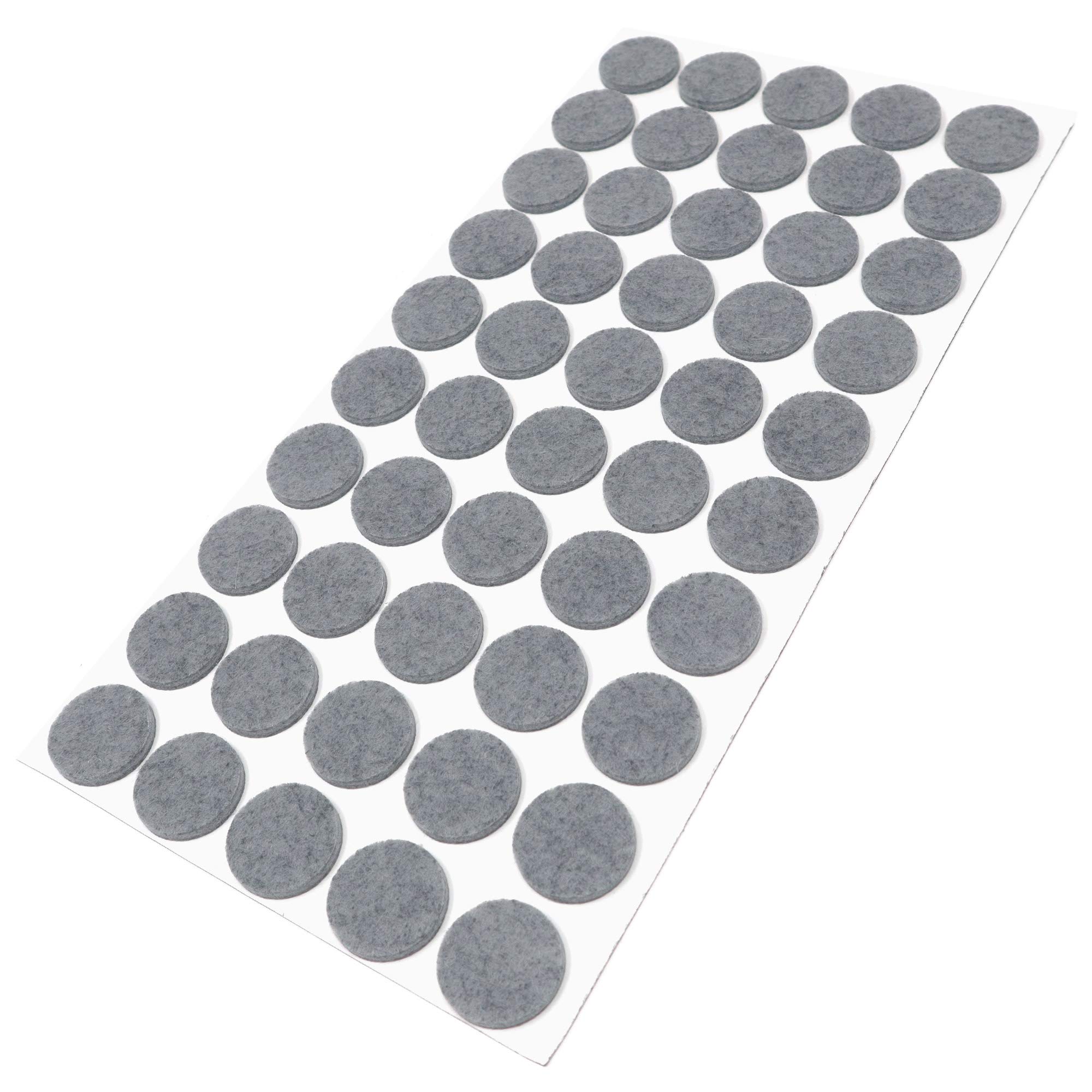 Adsamm® / 50 x self-adhesive felt pads/Grey/ø 0.87'' (ø 22 mm) / round / 0.138'' / 3.5 mm thick stick-on furniture felt glides/Furniture & Chair Glides