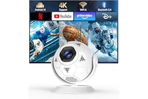 Magcubic 2026 Football-Themed Mini Projector, Portable Projecteur with WiFi 6 and Bluetooth 5.4, 4K Support, Auto Keystone, 1