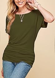 MBJ WT817 Womens Dolman Drape Top with Side