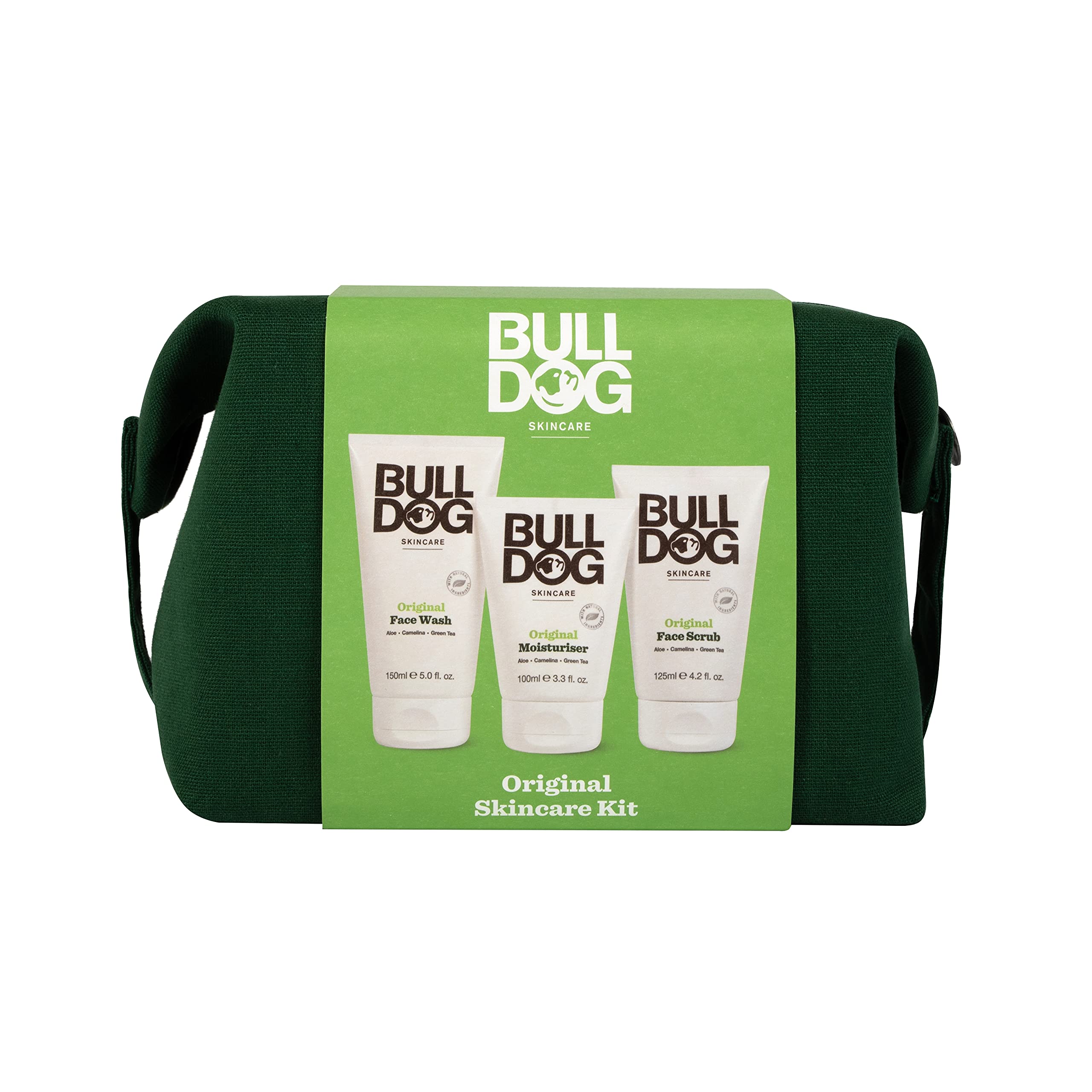 Bulldog Skincare - Skincare Kit For Men, Green Washbag