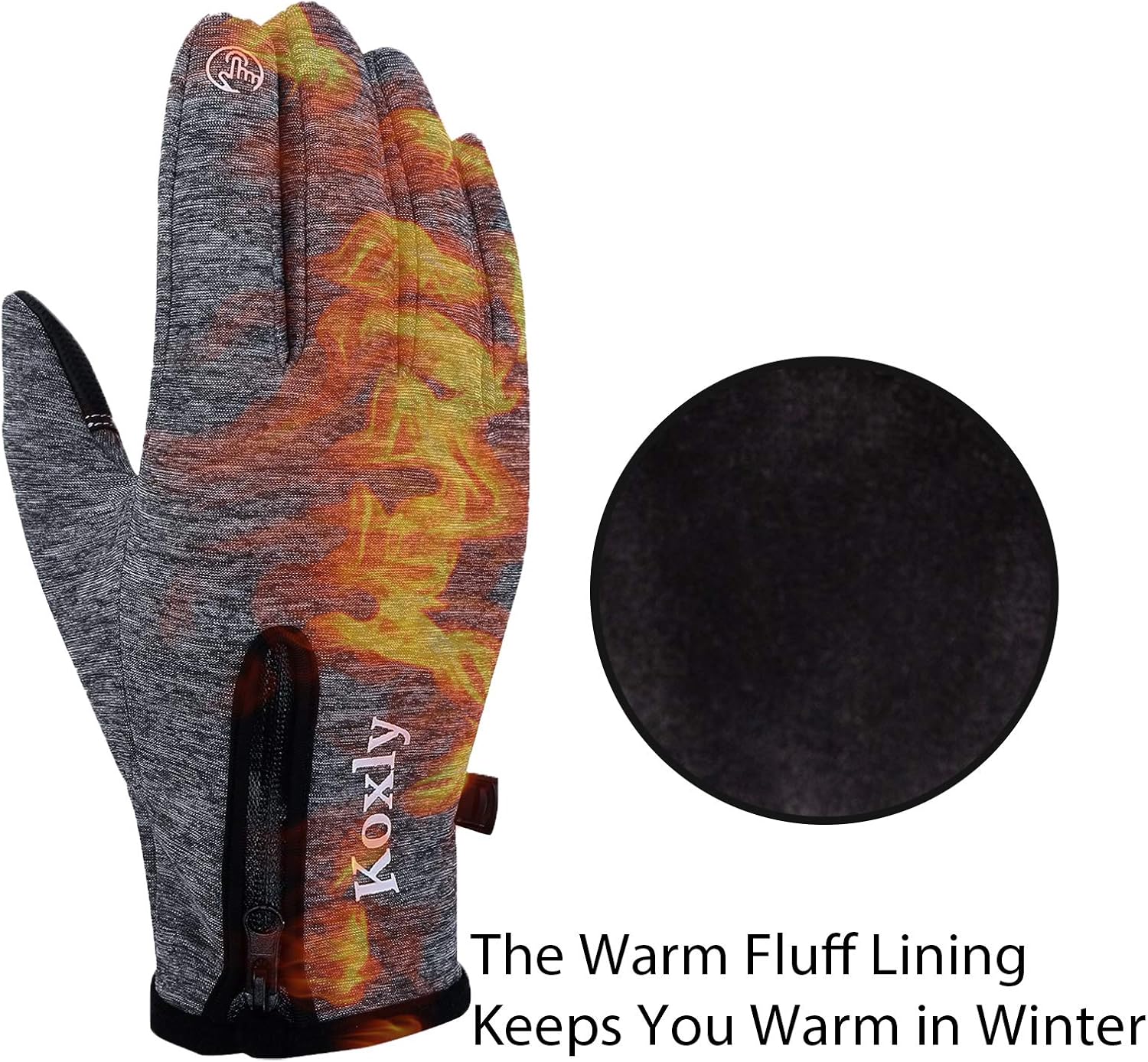 Koxly Winter Gloves Touch Screen Fingers Warm Gloves Insulated Anti-Slip Windproof Waterproof Cycling Riding Running Work for Men Women Mens Womens : Clothing