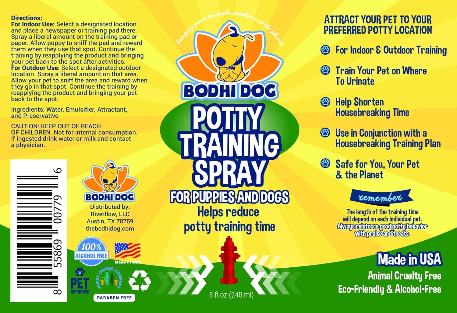 Bodhi Dog Potty Training Spray | Indoor Outdoor Potty Here Training Aid for Dogs & Puppies | Puppy Potty Training for Potty Pads | Made in USA | 8oz : Pet Supplies