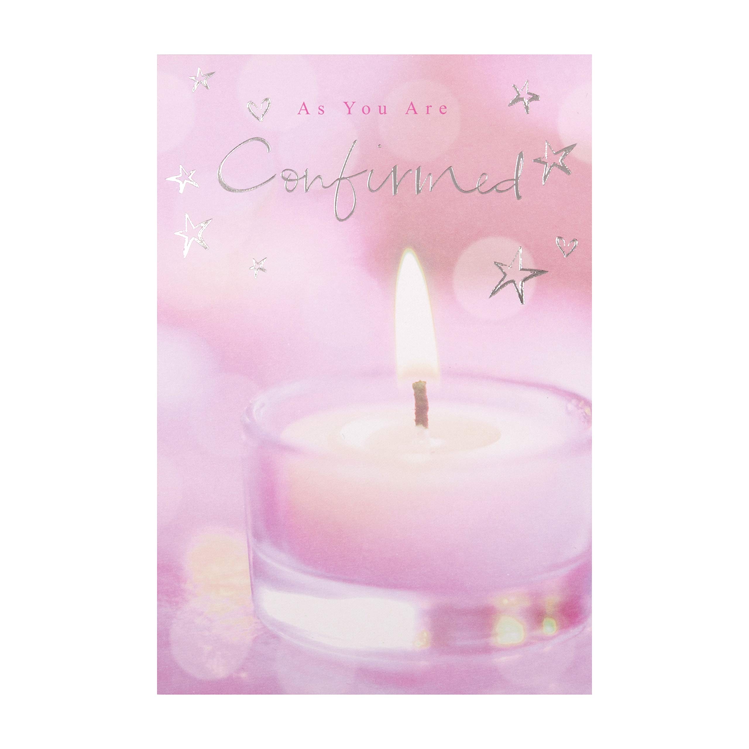 Confirmation Card from Hallmark - Contemporary Photographic Design with Silver Foil Lettering & Details