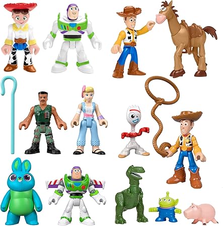 Amazon Imaginext トイストーリー フィギュア コンプリートセット 13個のフィギュア バズ バニー コンバットカール ボピープ フォークキー ウッディ ジーズ レックス 他 ロボット 子ども向けフィギュア おもちゃ