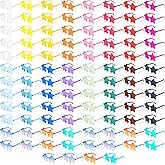 Fabbay 100 Pairs Star Shaped Rimless Sunglasses Transparent Star Glasses Candy Color Star Pentagram Glasses