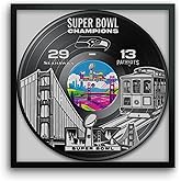 Seattle Seahawks Super Bowl 60 Champions Vinyl Record Framed Art Print, Official NFL Football Wall Decor, 13 x 13