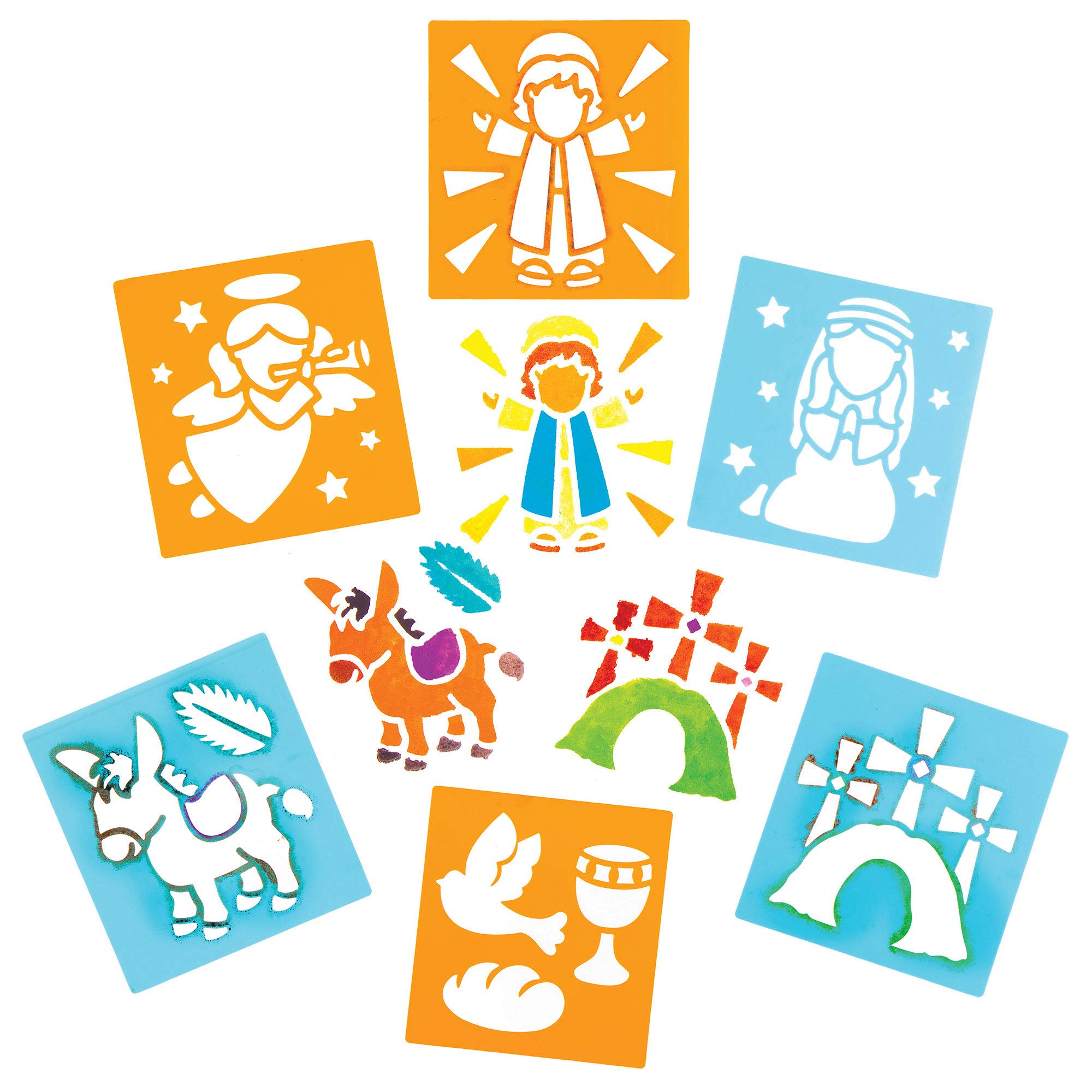 Baker Ross Holy Week Stencils - Pack of 6, Christian Easter Crafts for Kids (AT575)