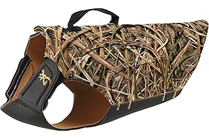 Browning Camo Neoprene Dog Vests, Full Coverage Hunting Dog Vest with Flexible Chest Plate, Realtree MAX-5 (5mm), Realtree MA