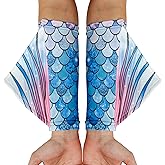 color cosplayer Mermaid Gloves Fish Scale Arm Sleeves Print Fin Halloween Costume Accessories for Women and Girls
