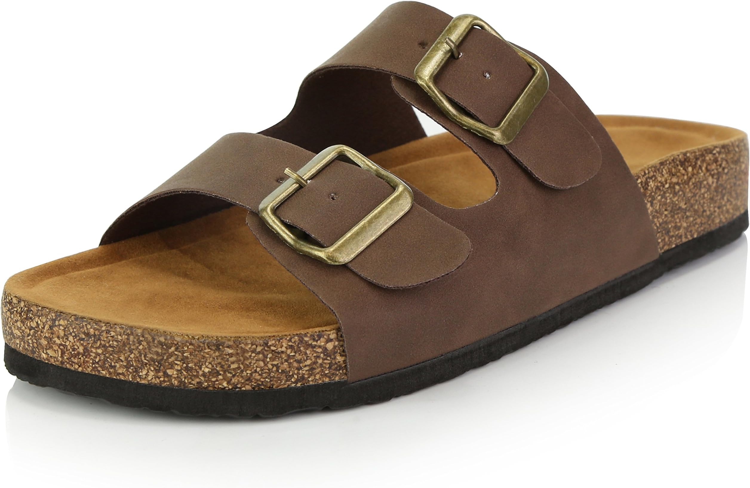 DailyShoes Women's Fashion Buckle Flat Casual Adjustable Strap Sandal Shoes