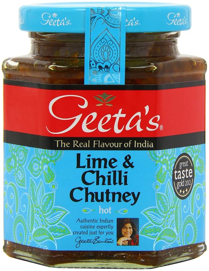 Geeta's Lime & Chilli Chutney (310g) Pack of 6 Grocery