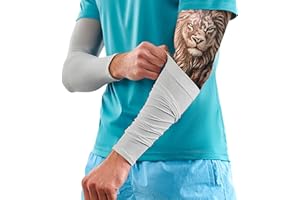 KEMFORD Tattoo Cover Up Sleeves - 1 Pair UV Arm Sleeves for Men & Women - Lightweight for Healing Skin & Sun Protection