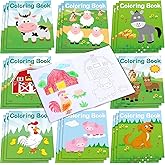 Faccito 24 Pack Coloring Books for Kids Ages 1–3, Mini Coloring Books for Toddlers, Bulk Birthday Party Favors, Preschool Classroom Summer Activities (Farm Animals)