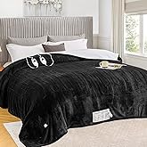 greenoak Heated Blanket Electric King Size 100"X90" Dual Control, Heating Blanket 10 Heat Levels 1/2/4/6/8 Hours Auto-Off, Sherpa Soft Warm Christmas Blanket, Lacquered Black