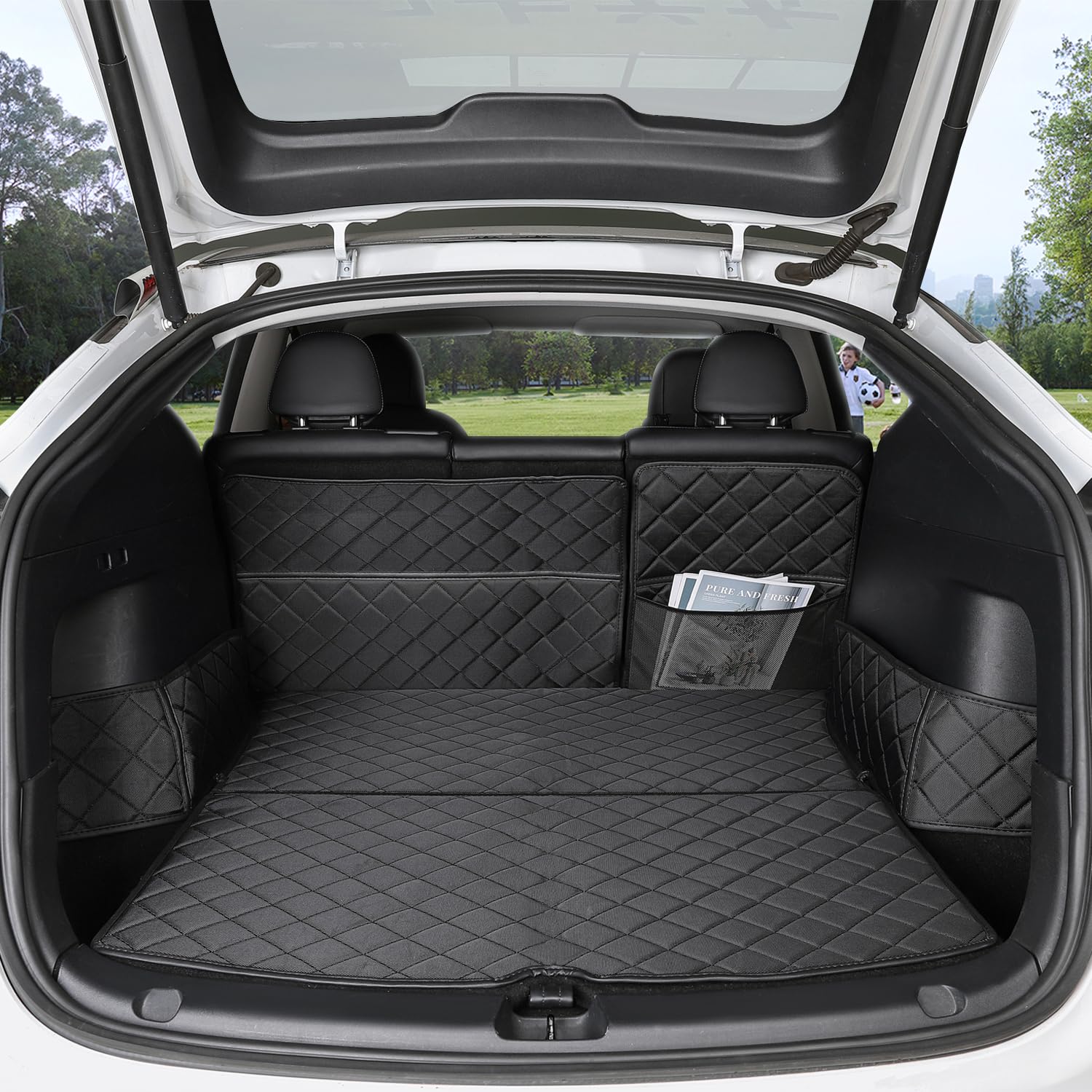Photo 1 of Topfit for Tesla Model Y Trunk Mats Cargo Liner Waterproof Dog Car Seat Covers Protector All-Weather Rear Floor Mat for Tesla Model Y Accessories 2019-2025